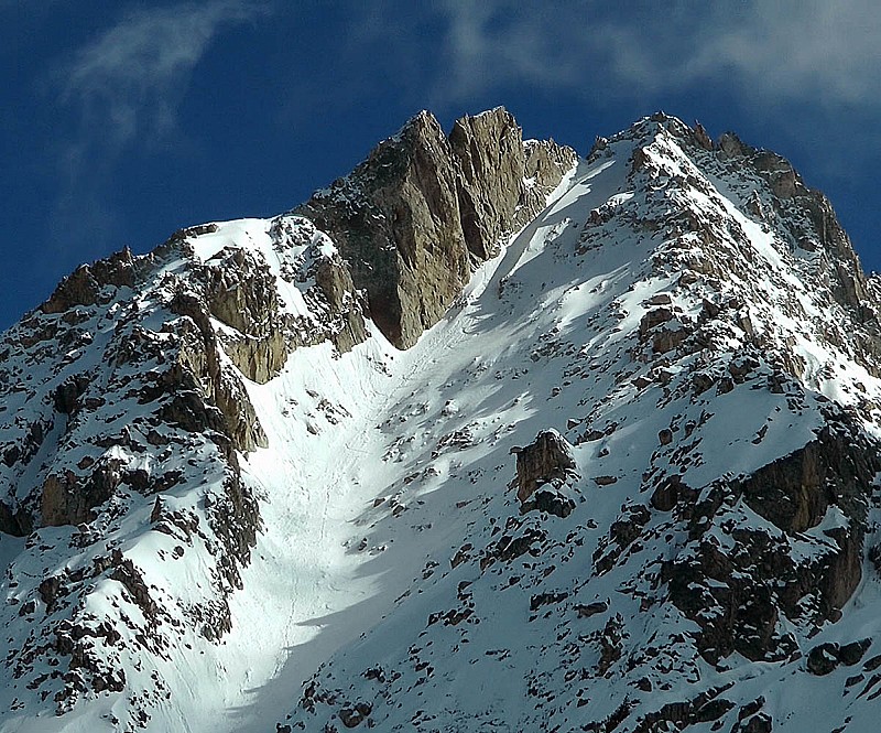 Couloir Zen et Tête N des Bresses vu du vallone Morta (versant Valasco)