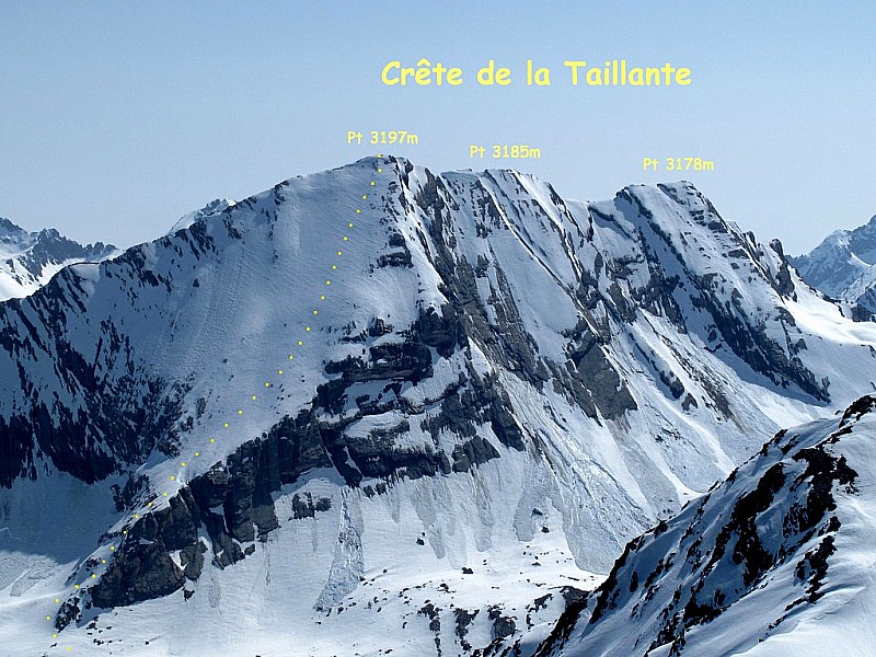 Crête de la Taillante, dalle NW