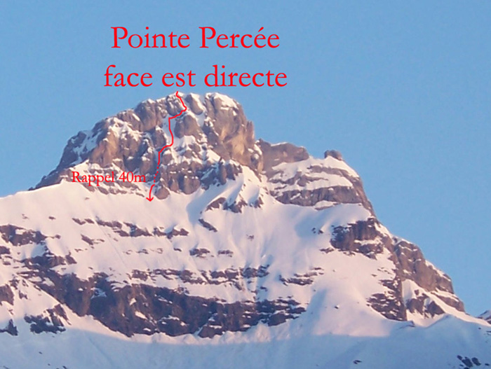 Pointe Percée face est directe itinéraire