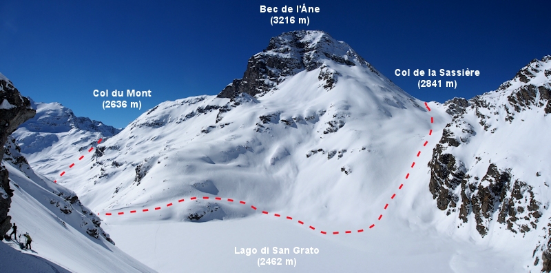 Tour du Bec de l'Âne : la partie transalpine de l'itinéraire.