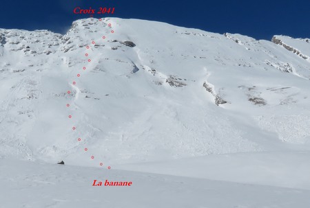 Dent d'Arclusaz face EST couloir de la banane