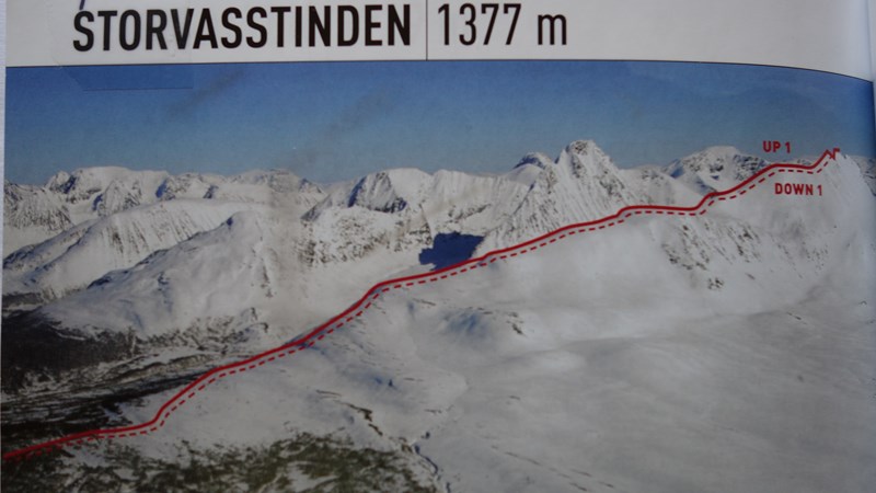 L'itinéraire tiré du livre ski touring in Troms d'Espen Nordahl