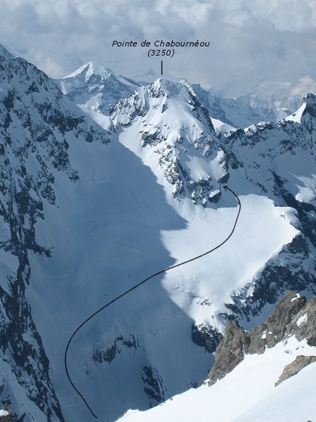 Itinéraire Pointe de Chabournéou versant Nord (jusqu'à l'attaque)