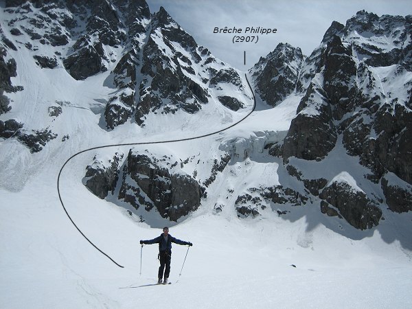 La brêche Philippe du glacier de la Condamine