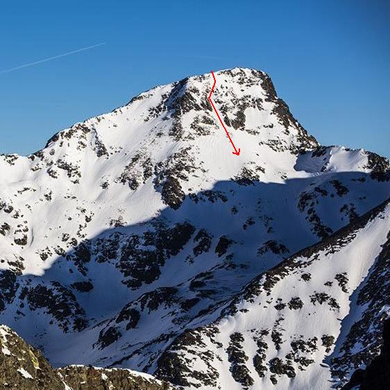 Pic de Tristagne - Face  Sud (départ exposé barres rocheuses)