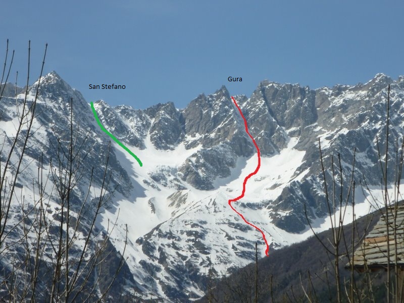 Couloir du col San Stefano vu du côté Italien. Photo initiale de Jérôme Gingreau 