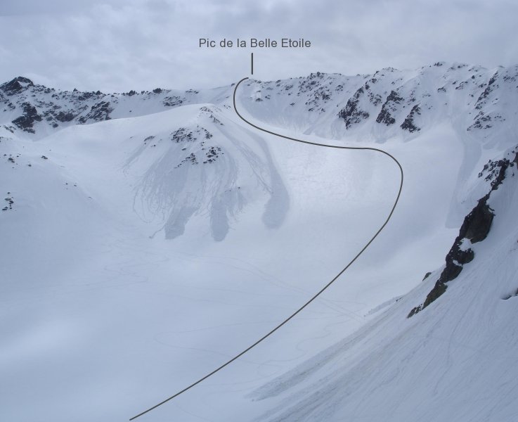 La combe de la Belle Etoile depuis le col de l'Evêque.