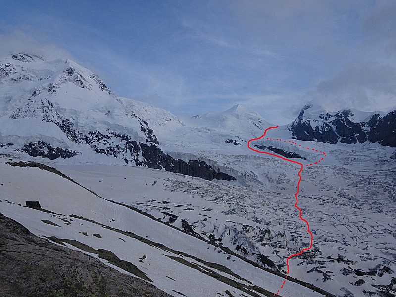 Accès Monte Rosa Hütte depuis le Passo di Verra (Zwillingsjoch) - juin 2018