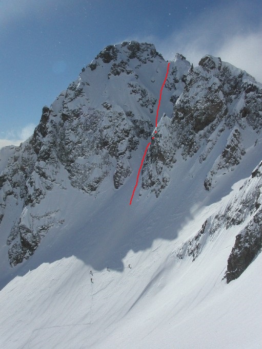 Le couloir NE (photo prise sur Skitour)