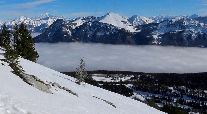 Du sommet vue sur le départ des pistes