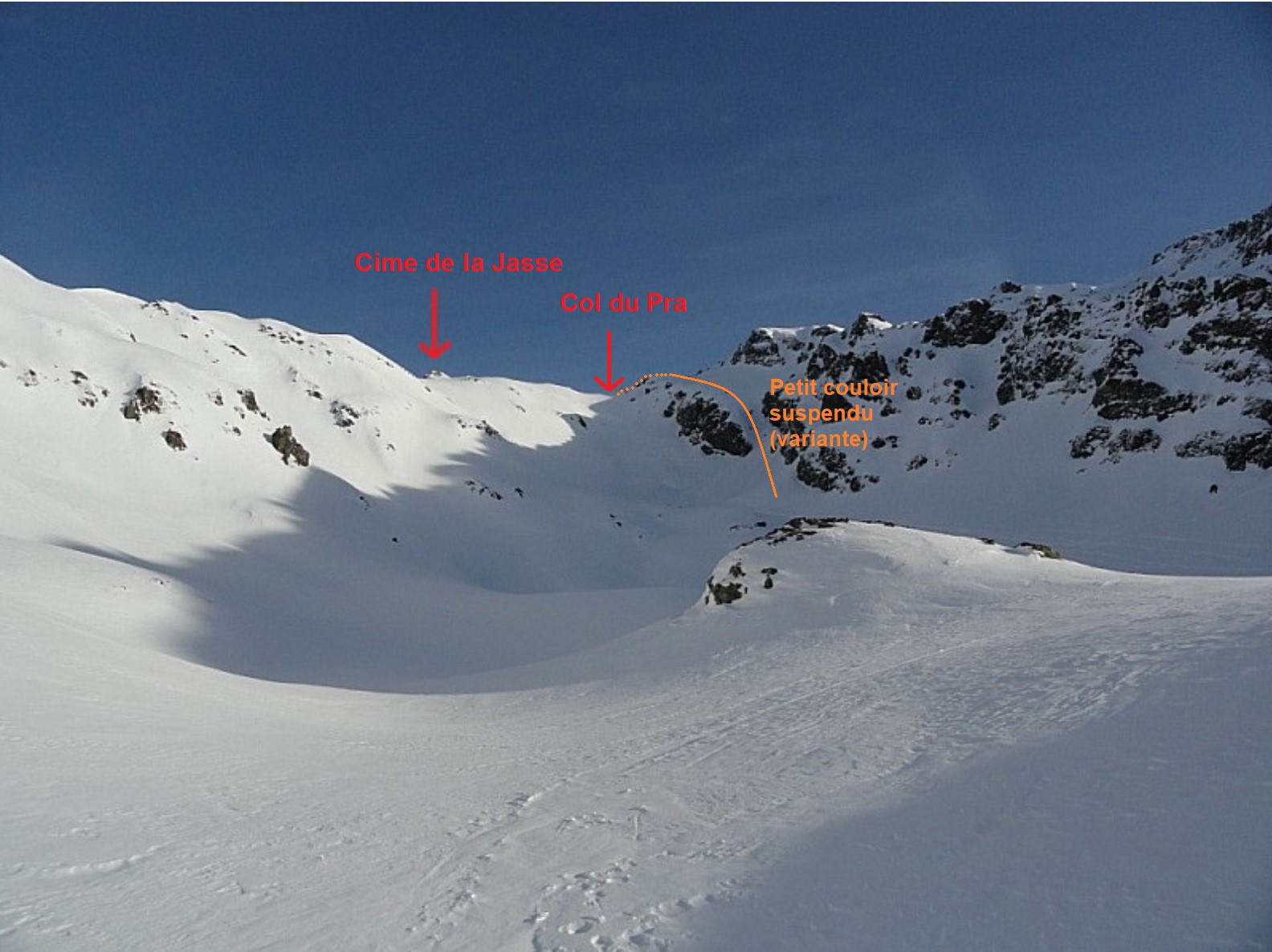 Cime de la Jasse et Petit couloir suspendu