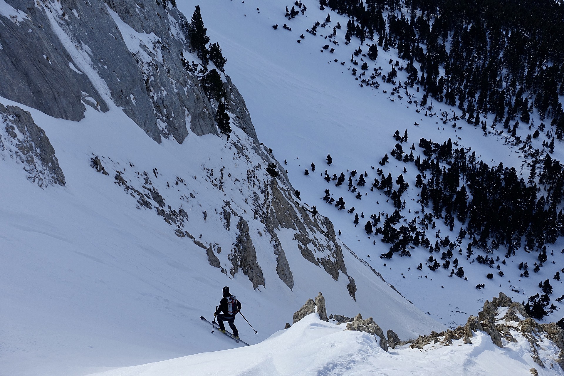 Entrée dans le couloir de la boucle N>W (itinéraire vert).