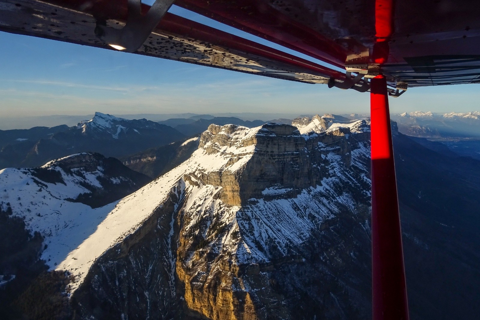 Dent de Crolles, Prairie ouest - La veille au soir vu du haut 