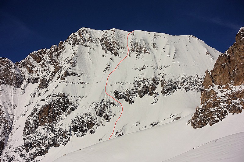 L'itinéraire en rouge sur la photo. Merci à Jérémie pour la photo