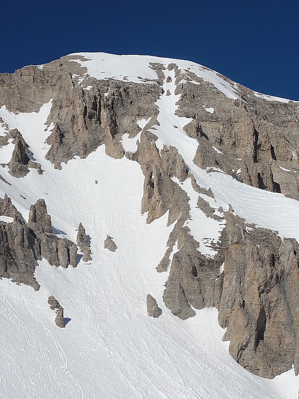 Le couloir sud du Malpasset et ses accès (on devine l'arche).