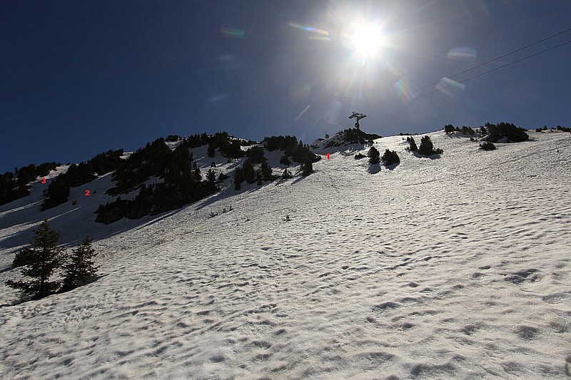 1 : Couloir de l'Agnelier
2 : Couloir presque barré
3 : Couloir étroit