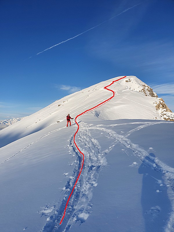 Partie finale sur l'arête qui mène au sommet
