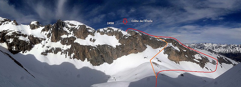 Passage Truchière - Grand Villard: Rive gauche du vallon Grand du Villard depuis le Pas la Coche