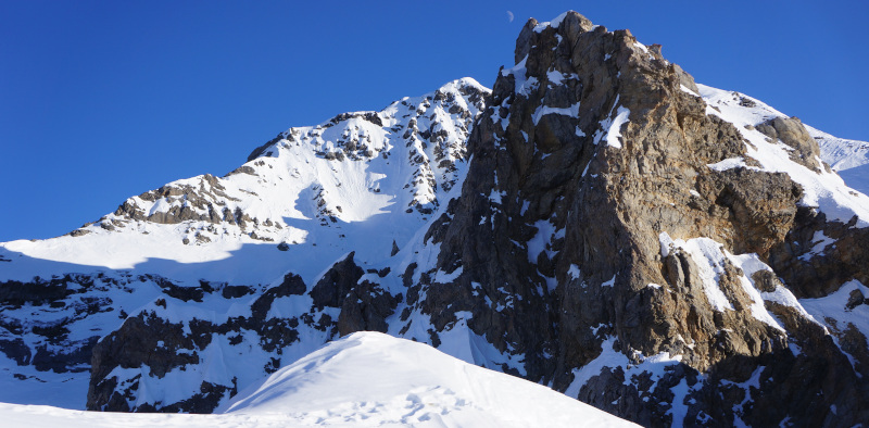 vue sur la face depuis la crête de la scia