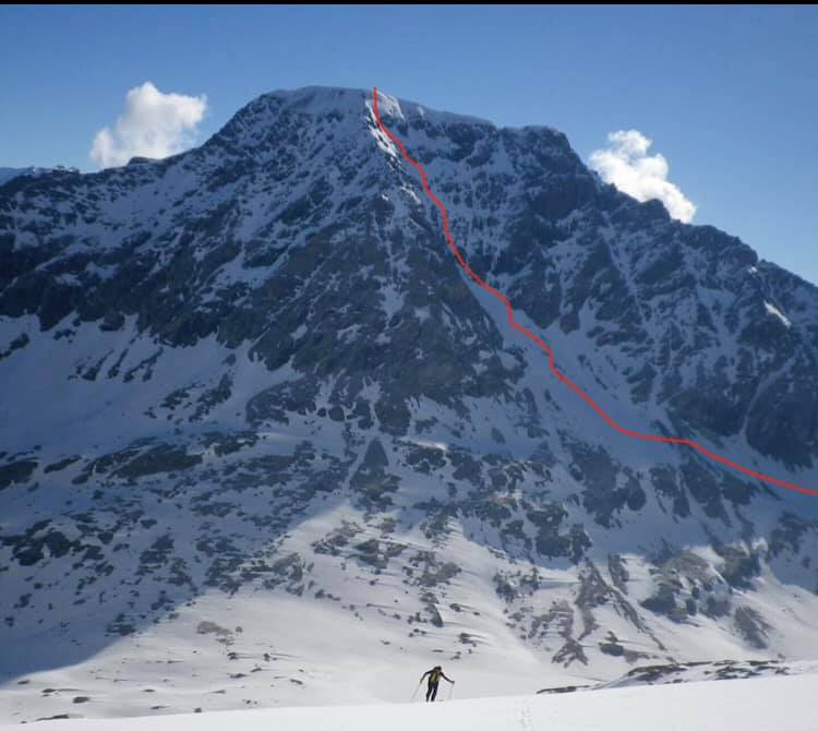Couloir SW du Giusalet vue en montant au Dent d'Ambin (photo Riccardo Framarin)