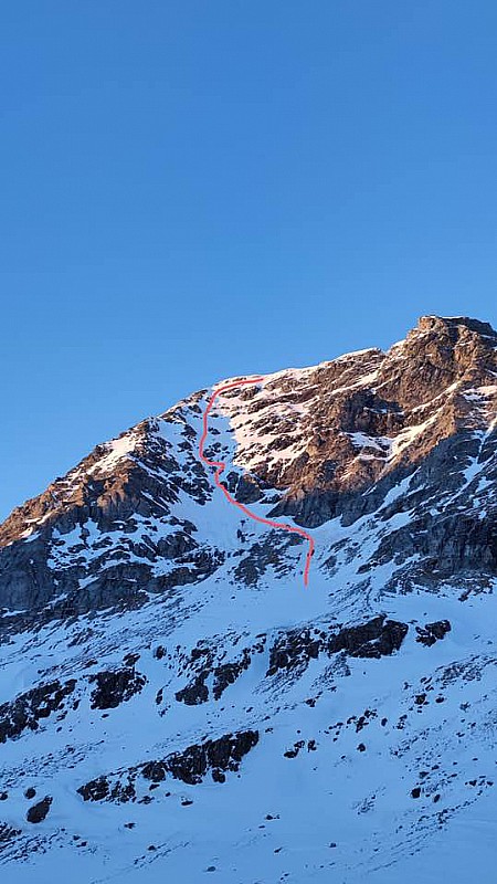 Couloir SW du Giusalet vu depuis le Col Clapier (photo Fabrizio Orsello)