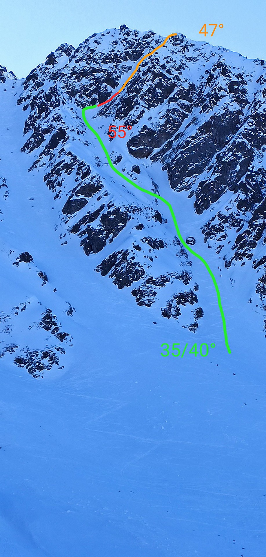 Le Triangle, Pointe 2483m, Couloir Laureen